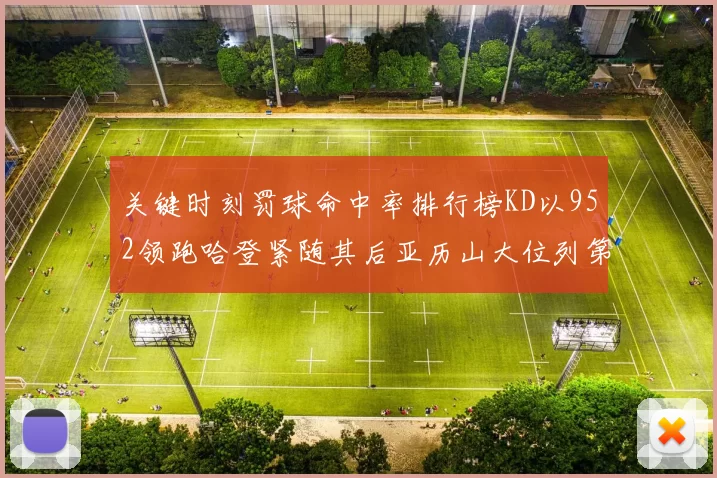关键时刻罚球命中率排行榜KD以952领跑哈登紧随其后亚历山大位列第六